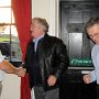 Andy 'Noddy' Davidson arriving with Pete Donnison on right.